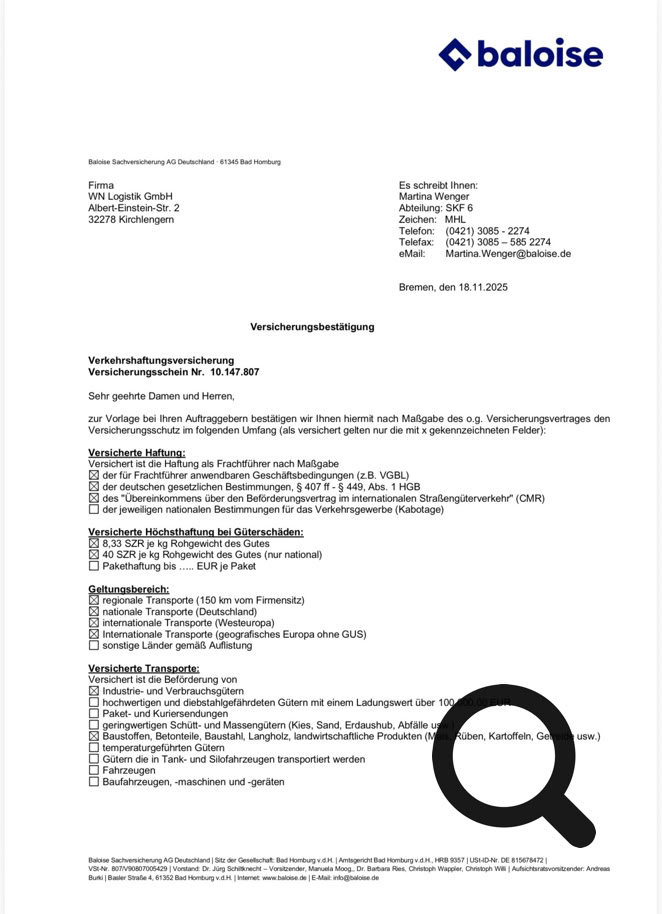 Versicherungsnachweis